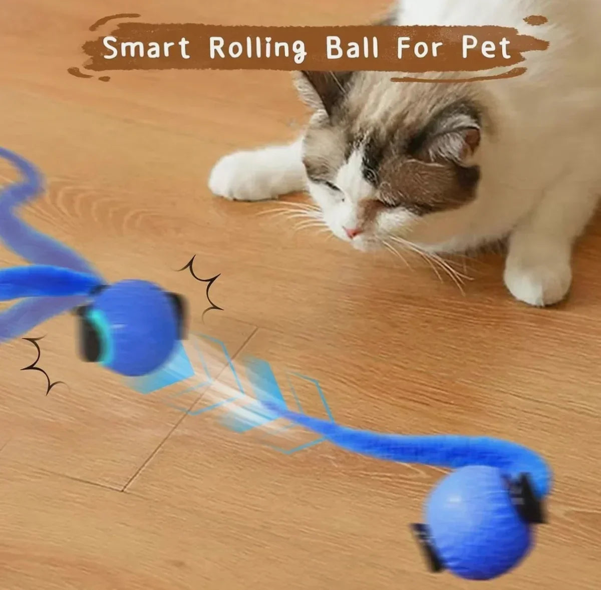 Speedy Tail Cat Toy, Interactive Toy for Indoor Cats blue color